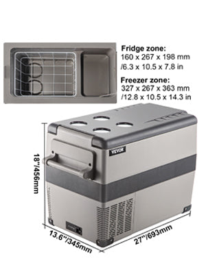 SucceBuy 20L 22L 35L 45L 55L Car Refrigerator Mini Fridge Freezer Portable Compressor Cooler DC 110-240V Ice Box for Camping